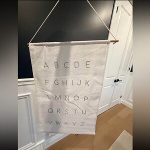 Alphabet Wall Hanging in Cream and Gray